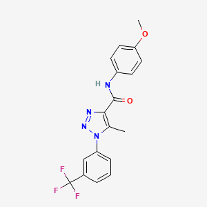 molecular formula C18H15F3N4O2 B2436799 N-(4-Methoxyphenyl)-5-methyl-1-[3-(trifluoromethyl)phenyl]-1H-1,2,3-triazol-4-carboxamid CAS No. 866872-23-3