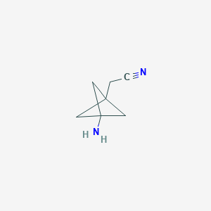 molecular formula C7H10N2 B2436800 2-(3-Amino-1-bicyclo[1.1.1]pentanyl)acetonitrile CAS No. 2304004-71-3