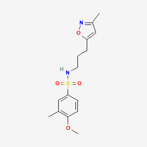 molecular formula C15H20N2O4S B2436808 4-methoxy-3-methyl-N-(3-(3-methylisoxazol-5-yl)propyl)benzenesulfonamide CAS No. 2034333-77-0