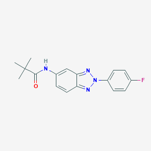 molecular formula C17H17FN4O B243681 N-[2-(4-fluorophenyl)-2H-1,2,3-benzotriazol-5-yl]-2,2-dimethylpropanamide 