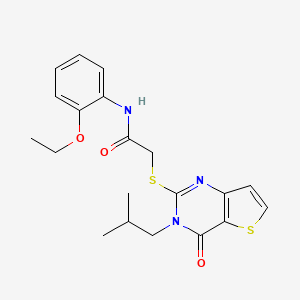 molecular formula C20H23N3O3S2 B2436819 N-(2-ethoxyphenyl)-2-{[3-(2-methylpropyl)-4-oxo-3,4-dihydrothieno[3,2-d]pyrimidin-2-yl]sulfanyl}acetamide CAS No. 1252917-66-0