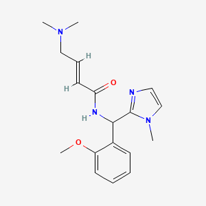 (E)-4-(Dimethylamino)-N-[(2-methoxyphenyl)-(1-methylimidazol-2-yl)methyl]but-2-enamide
