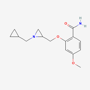 molecular formula C15H20N2O3 B2436823 2-[[1-(Cyclopropylmethyl)aziridin-2-yl]methoxy]-4-methoxybenzamide CAS No. 2418695-20-0