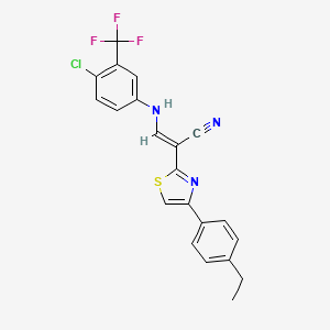 (E)-3-((4-chloro-3-(trifluoromethyl)phenyl)amino)-2-(4-(4-ethylphenyl)thiazol-2-yl)acrylonitrile
