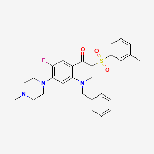 molecular formula C28H28FN3O3S B2436826 1-benzyl-6-fluoro-3-[(3-methylphenyl)sulfonyl]-7-(4-methylpiperazin-1-yl)quinolin-4(1H)-one CAS No. 892786-79-7