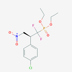 molecular formula C13H17ClF2NO5P B2436829 Diethyl (2-(4-chlorophenyl)-1,1-difluoro-3-nitropropyl)phosphonate CAS No. 138777-22-7