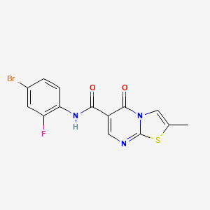 molecular formula C14H9BrFN3O2S B2436831 N-(4-溴-2-氟苯基)-2-甲基-5-氧代-5H-噻唑并[3,2-a]嘧啶-6-甲酰胺 CAS No. 896340-08-2