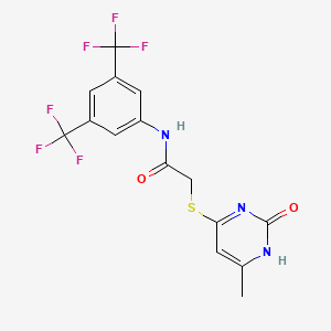 molecular formula C15H11F6N3O2S B2436832 N-(3,5-双(三氟甲基)苯基)-2-((6-甲基-2-氧代-1,2-二氢嘧啶-4-基)硫代)乙酰胺 CAS No. 898421-56-2