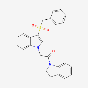 molecular formula C26H24N2O3S B2436836 2-(3-(benzylsulfonyl)-1H-indol-1-yl)-1-(2-methylindolin-1-yl)ethanone CAS No. 896019-77-5