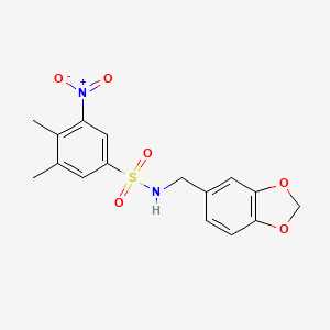 N-[(2H-1,3-benzodioxol-5-yl)methyl]-3,4-dimethyl-5-nitrobenzene-1-sulfonamide