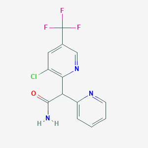 molecular formula C13H9ClF3N3O B2436856 2-[3-Chloro-5-(trifluoromethyl)-2-pyridinyl]-2-(2-pyridinyl)acetamide CAS No. 338407-44-6