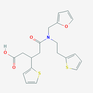 molecular formula C20H21NO4S2 B2436877 5-((Furan-2-ylmethyl)(2-(thiophen-2-yl)ethyl)amino)-5-oxo-3-(thiophen-2-yl)pentanoic acid CAS No. 1448036-79-0