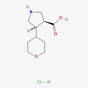 molecular formula C10H18ClNO3 B2436879 (3S,4S)-4-(Oxan-4-yl)pyrrolidine-3-carboxylic acid;hydrochloride CAS No. 2445750-47-8