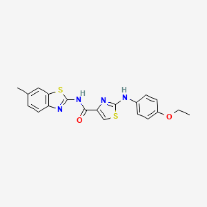molecular formula C20H18N4O2S2 B2436883 2-((4-乙氧苯基)氨基)-N-(6-甲基苯并[d]噻唑-2-基)噻唑-4-甲酰胺 CAS No. 955913-62-9