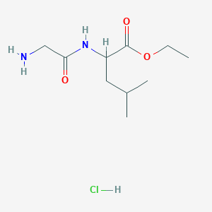 molecular formula C10H21ClN2O3 B2436889 Ethyl 2-[(2-aminoacetyl)amino]-4-methylpentanoate;hydrochloride CAS No. 2087-46-9