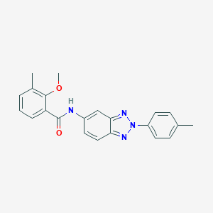 molecular formula C22H20N4O2 B243689 2-methoxy-3-methyl-N-[2-(4-methylphenyl)-2H-1,2,3-benzotriazol-5-yl]benzamide 