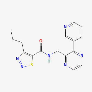 molecular formula C16H16N6OS B2436896 4-propyl-N-((3-(pyridin-3-yl)pyrazin-2-yl)methyl)-1,2,3-thiadiazole-5-carboxamide CAS No. 2034466-43-6