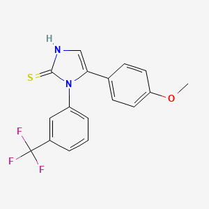 molecular formula C17H13F3N2OS B2436899 5-(4-methoxyphenyl)-1-(3-(trifluoromethyl)phenyl)-1H-imidazole-2(3H)-thione CAS No. 1105190-77-9