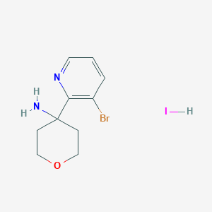 4-(3-Bromopyridin-2-yl)oxan-4-amine;hydroiodide