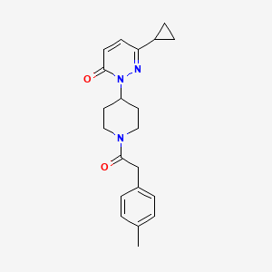 molecular formula C21H25N3O2 B2436937 6-Cyclopropyl-2-[1-[2-(4-methylphenyl)acetyl]piperidin-4-yl]pyridazin-3-one CAS No. 2319804-52-7