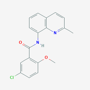 molecular formula C18H15ClN2O2 B243694 5-chloro-2-methoxy-N-(2-methylquinolin-8-yl)benzamide 