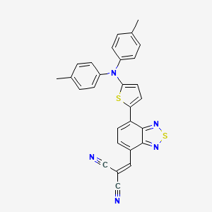 molecular formula C28H19N5S2 B2436944 2-((7-(5-(二甲苯基氨基)噻吩-2-基)苯并[c][1,2,5]噻二唑-4-基)亚甲基)丙二腈 CAS No. 1335150-09-8