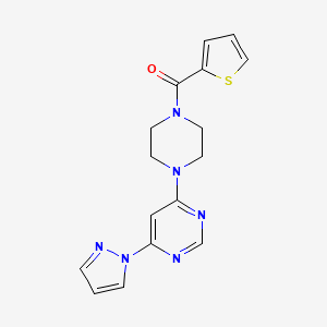 (4-(6-(1H-pyrazol-1-yl)pyrimidin-4-yl)piperazin-1-yl)(thiophen-2-yl)methanone