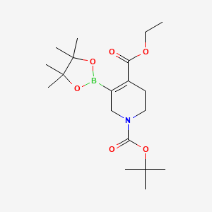 molecular formula C19H32BNO6 B2436952 1-Tert-butyl 4-ethyl 3-(4,4,5,5-tetramethyl-1,3,2-dioxaborolan-2-YL)-5,6-dihydropyridine-1,4(2H)-dicarboxylate CAS No. 1234175-05-3