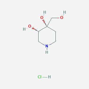 molecular formula C6H14ClNO3 B2436955 (3S,4S)-4-(Hydroxymethyl)piperidine-3,4-diol;hydrochloride CAS No. 2460740-23-0