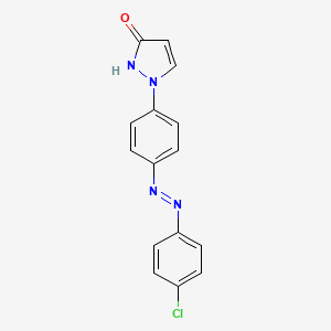 molecular formula C15H11ClN4O B2436959 2-[4-[(4-Chlorophenyl)diazenyl]phenyl]-1H-pyrazol-5-one CAS No. 2095416-98-9