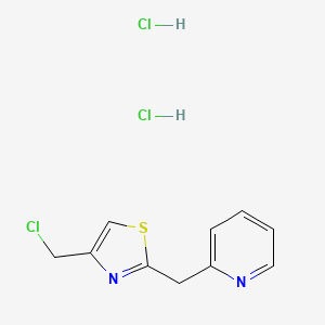 molecular formula C10H11Cl3N2S B2436962 2-{[4-(Chloromethyl)-1,3-thiazol-2-yl]methyl}pyridine dihydrochloride CAS No. 1909313-16-1