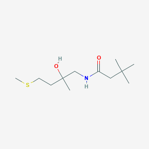 molecular formula C12H25NO2S B2436967 N-(2-hydroxy-2-methyl-4-(methylthio)butyl)-3,3-dimethylbutanamide CAS No. 1396747-39-9