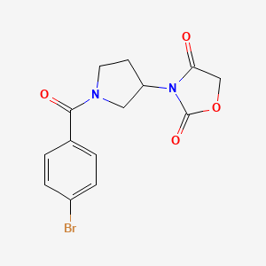 molecular formula C14H13BrN2O4 B2436968 3-(1-(4-Bromobenzoyl)pyrrolidin-3-yl)oxazolidine-2,4-dione CAS No. 2034361-07-2
