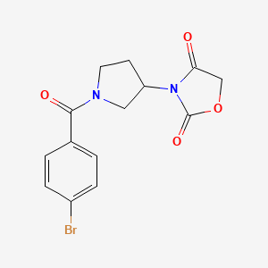 molecular formula C14H13BrN2O4 B2436968 3-(1-(4-溴苯甲酰)吡咯烷-3-基)恶唑烷-2,4-二酮 CAS No. 2034361-07-2