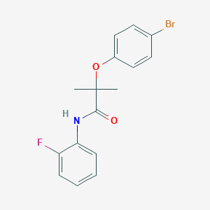molecular formula C16H15BrFNO2 B243697 2-(4-bromophenoxy)-N-(2-fluorophenyl)-2-methylpropanamide 