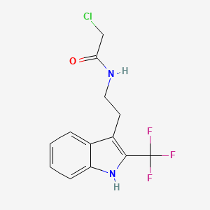 molecular formula C13H12ClF3N2O B2436973 2-Chloro-N-[2-[2-(trifluoromethyl)-1H-indol-3-yl]ethyl]acetamide CAS No. 2411218-48-7
