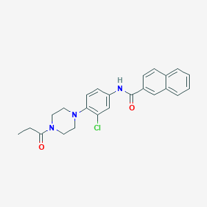 molecular formula C24H24ClN3O2 B243699 N-[3-chloro-4-(4-propanoylpiperazin-1-yl)phenyl]naphthalene-2-carboxamide 