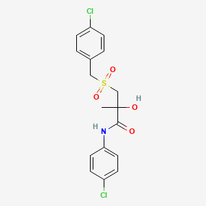 molecular formula C17H17Cl2NO4S B2436991 3-[(4-chlorobenzyl)sulfonyl]-N-(4-chlorophenyl)-2-hydroxy-2-methylpropanamide CAS No. 338424-18-3