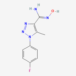 molecular formula C10H10FN5O B2436999 1-(4-氟苯基)-N'-羟基-5-甲基-1H-1,2,3-三唑-4-甲酰胺 CAS No. 1255790-93-2