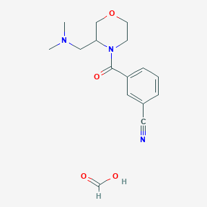 molecular formula C16H21N3O4 B2437000 3-(3-((二甲氨基)甲基)吗啉-4-羰基)苯甲腈甲酸酯 CAS No. 1421490-43-8