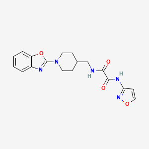molecular formula C18H19N5O4 B2437008 N1-((1-(benzo[d]oxazol-2-yl)piperidin-4-yl)methyl)-N2-(isoxazol-3-yl)oxalamide CAS No. 1797047-17-6