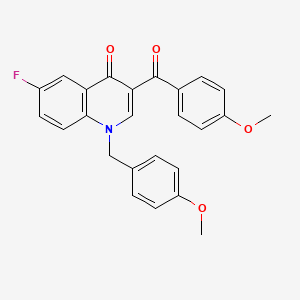 molecular formula C25H20FNO4 B2437009 6-Fluoro-3-(4-methoxybenzoyl)-1-[(4-methoxyphenyl)methyl]-1,4-dihydroquinolin-4-one CAS No. 902507-78-2