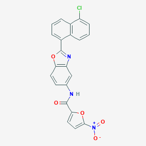 molecular formula C22H12ClN3O5 B243701 N-[2-(5-chloronaphthalen-1-yl)-1,3-benzoxazol-5-yl]-5-nitrofuran-2-carboxamide 
