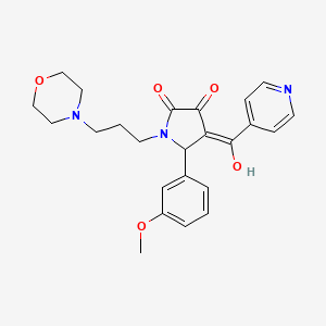 molecular formula C24H27N3O5 B2437033 3-hydroxy-4-isonicotinoyl-5-(3-methoxyphenyl)-1-(3-morpholinopropyl)-1H-pyrrol-2(5H)-one CAS No. 627487-27-8