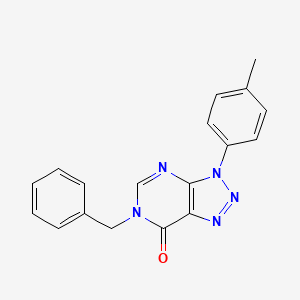 molecular formula C18H15N5O B2437038 6-benzyl-3-(p-tolyl)-3H-[1,2,3]triazolo[4,5-d]pyrimidin-7(6H)-one CAS No. 892480-13-6