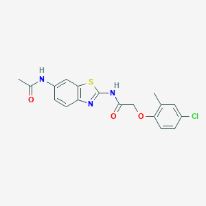 molecular formula C18H16ClN3O3S B243704 N-[6-(acetylamino)-1,3-benzothiazol-2-yl]-2-(4-chloro-2-methylphenoxy)acetamide 