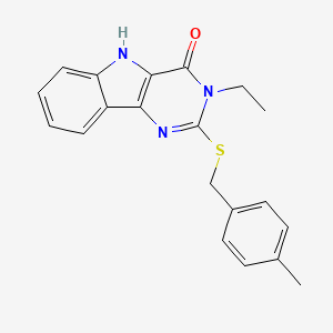 molecular formula C20H19N3OS B2437040 3-乙基-2-((4-甲基苄基)硫代)-3H-嘧啶并[5,4-b]吲哚-4(5H)-酮 CAS No. 888431-05-8