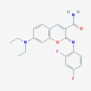(2Z)-7-(diethylamino)-2-[(2,4-difluorophenyl)imino]-2H-chromene-3-carboxamide
