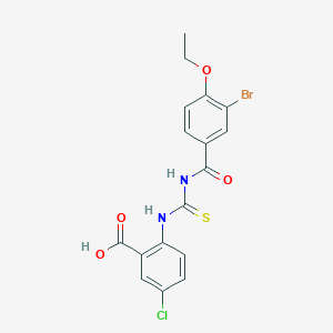 molecular formula C17H14BrClN2O4S B2437054 2-[(3-Bromo-4-ethoxybenzoyl)carbamothioylamino]-5-chlorobenzoic acid CAS No. 531515-38-5