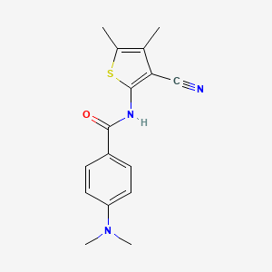 molecular formula C16H17N3OS B2437060 N-(3-cyano-4,5-dimethylthiophen-2-yl)-4-(dimethylamino)benzamide CAS No. 896304-25-9